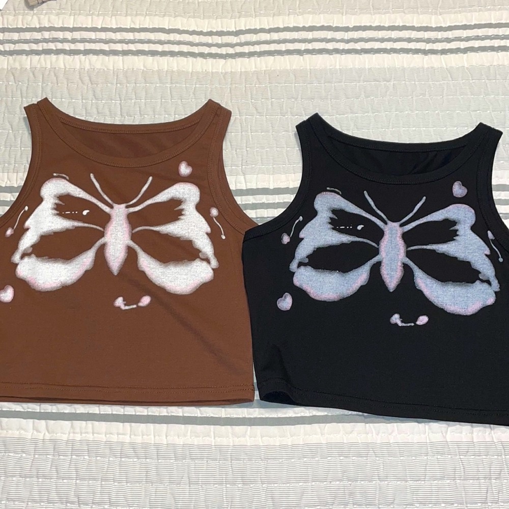 Y2K butterfly crop top bundle
